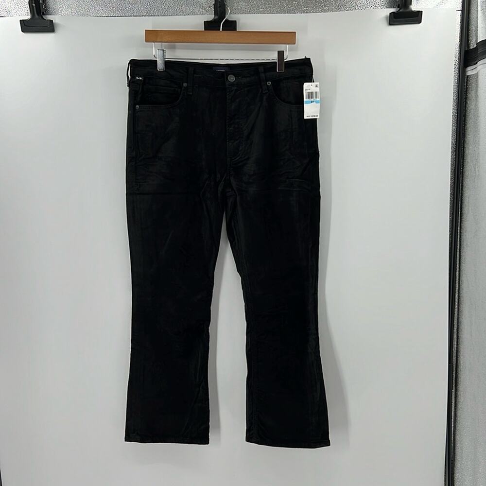 Citizens of Humanity Isola Cropped Velvet Boot Jeans - Black - 31 - NWT